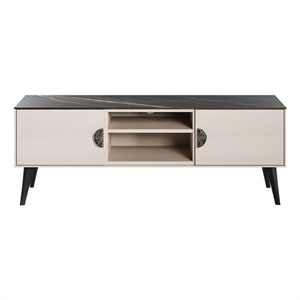 Manhattan Comfort Haley 55.10&quot Mid-Century Modern TV Stand in Multi-Color