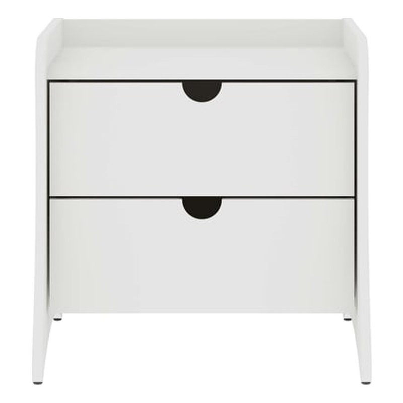 Manhattan Comfort Coney Mid-Century Modern 2-Drawer Nightstand in White
