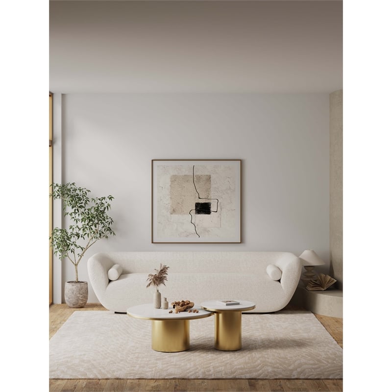 manhattan comfort glenn 2-piece modern coffee table and end table set in gold