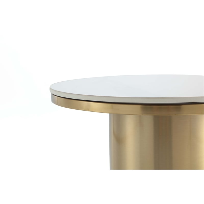 manhattan comfort glenn 2-piece modern coffee table and end table set in gold