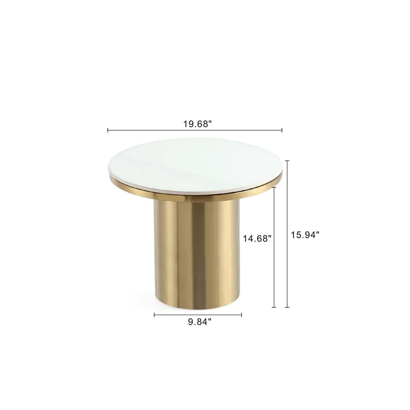 manhattan comfort glenn 2-piece modern coffee table and end table set in gold