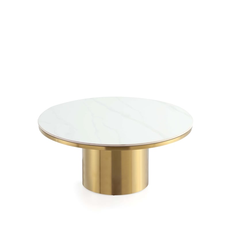 manhattan comfort glenn 2-piece modern coffee table and end table set in gold