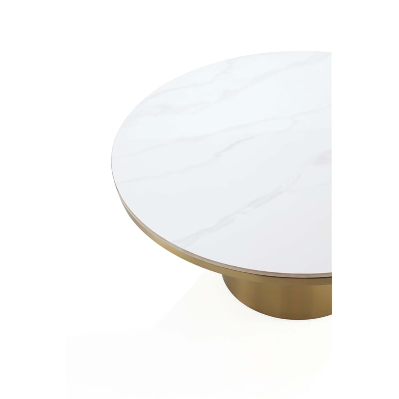 manhattan comfort glenn 2-piece modern coffee table and end table set in gold