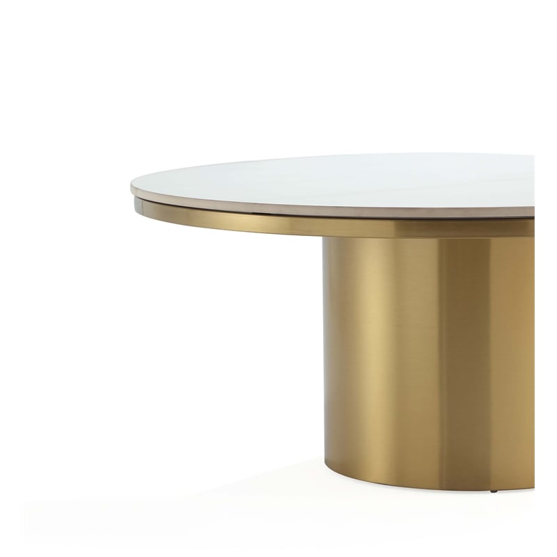 manhattan comfort glenn 2-piece modern coffee table and end table set in gold