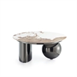 Manhattan Comfort Laurel 2-Piece Modern Coffee Table and End Table Set in Black
