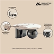 Manhattan Comfort Laurel 2-Piece Modern Coffee Table and End Table Set in Black
