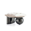 Manhattan Comfort Laurel 2-Piece Modern Coffee Table and End Table Set in Black