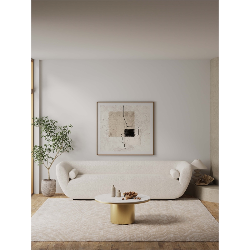 Manhattan Comfort Glenn Modern Coffee Table with Stainless Steel Base in Gold