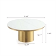 Manhattan Comfort Glenn Modern Coffee Table with Stainless Steel Base in Gold