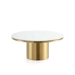 Manhattan Comfort Glenn Modern Coffee Table with Stainless Steel Base in Gold