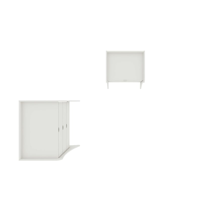 Coney 2-Piece Mid-Century Modern Dresser and Nightstand Set in White
