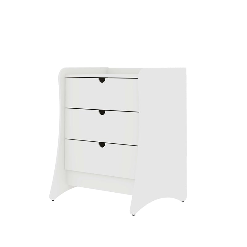 Coney 2-Piece Mid-Century Modern Dresser and Nightstand Set in White