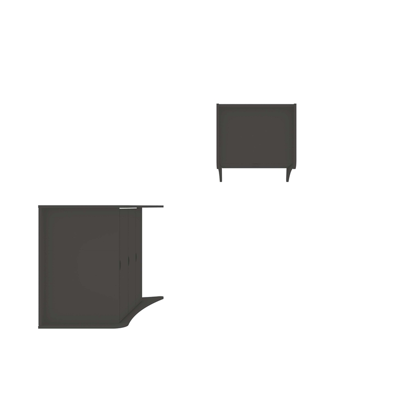 Coney 2-Piece Mid-Century Modern Dresser and Nightstand Set in Gray