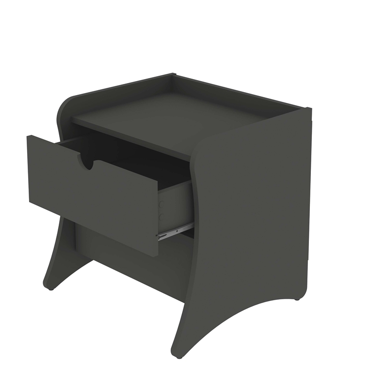 Coney 3-Piece Mid-Century Modern Dresser and Nightstand Set in Gray