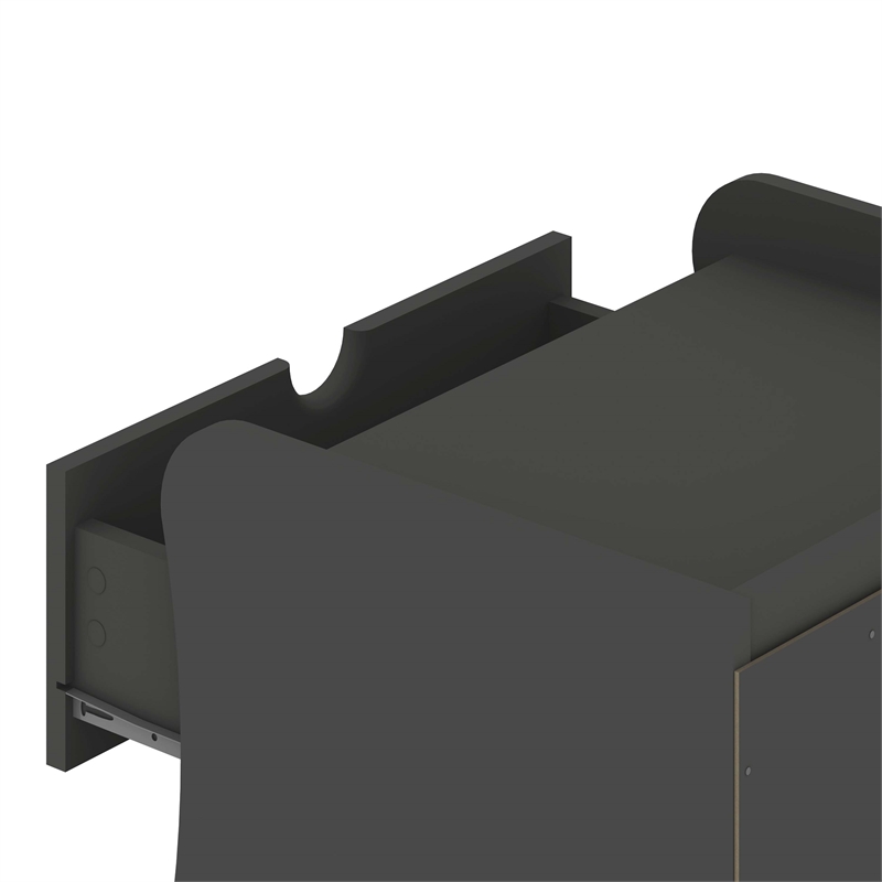 Coney 3-Piece Mid-Century Modern Dresser and Nightstand Set in Gray