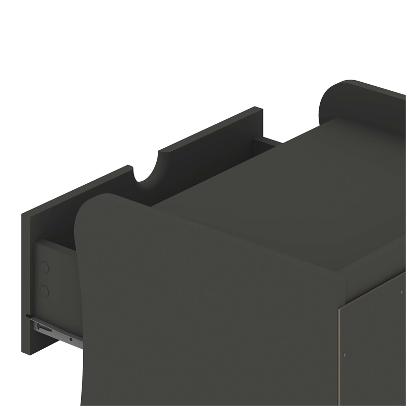 Coney 3-Piece Mid-Century Modern Dresser and Nightstand Set in Gray