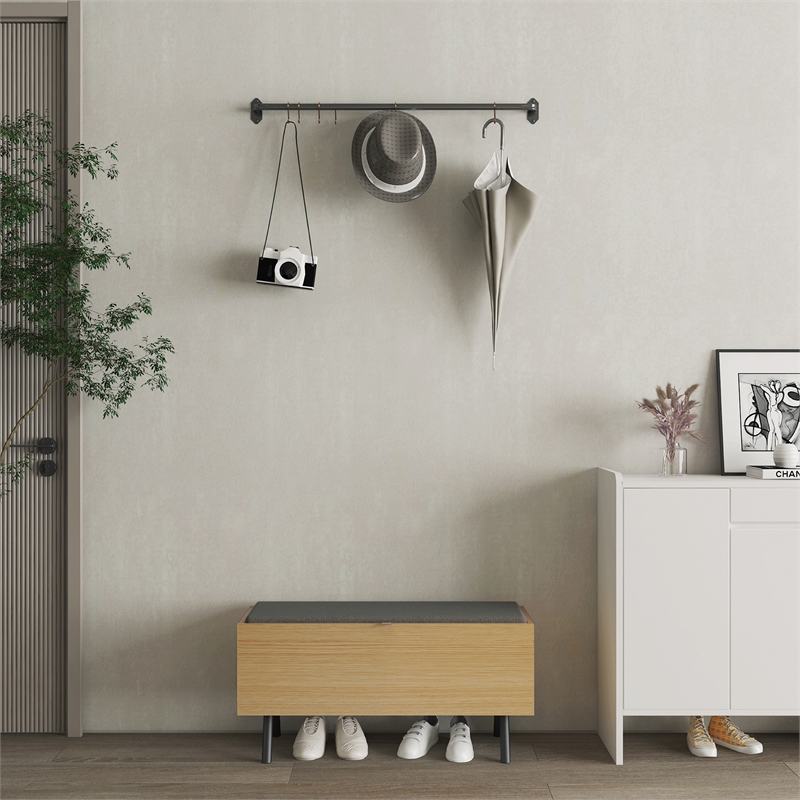 Paloma Accent Storage Bench in Natural Oak made from Engineered Wood