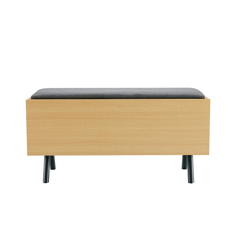 Paloma Accent Storage Bench in Natural Oak made from Engineered Wood