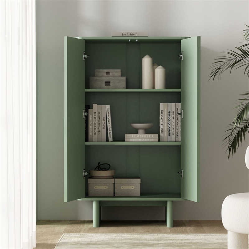 Ella Accent Cabinet in Sage Green made from Engineered Wood