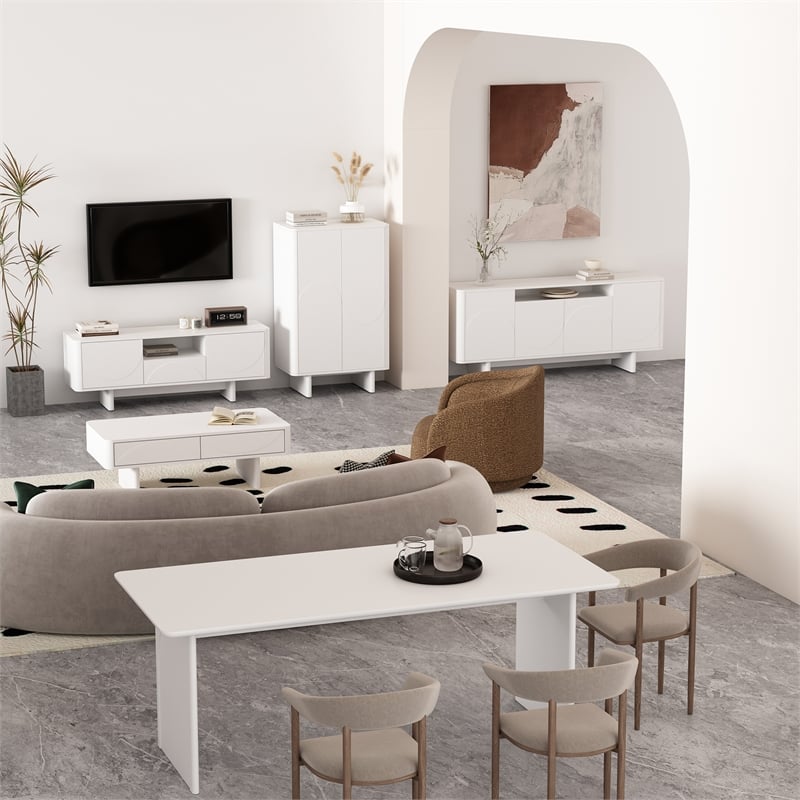 Ella Accent Cabinet in White made from Engineered Wood