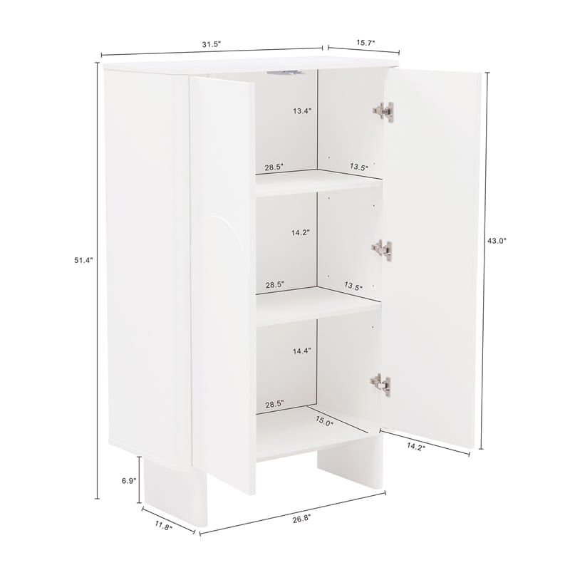 Ella Accent Cabinet in White made from Engineered Wood