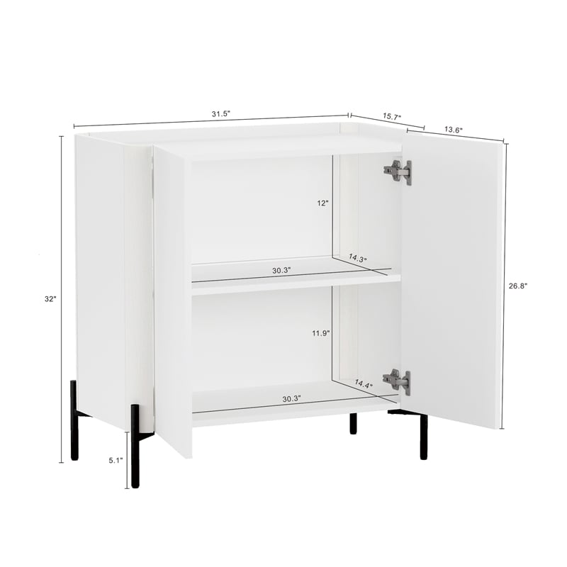 Abbey Accent Cabinet in White made from Engineered Wood