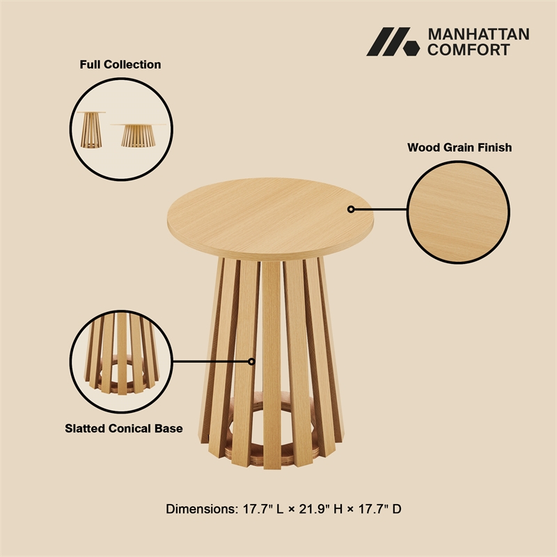 Layla End Table in Natural Oak made from Engineered Wood