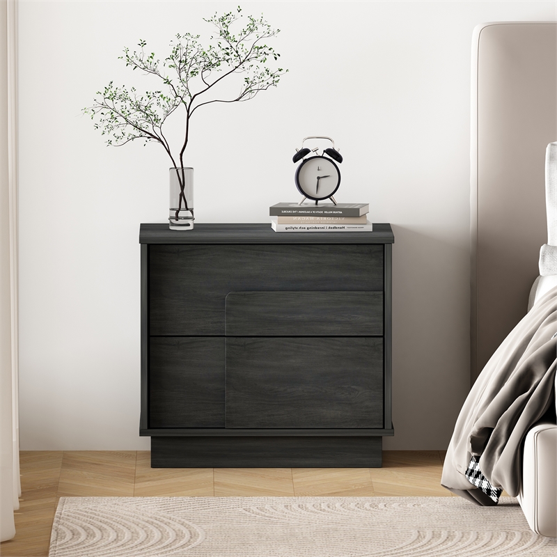 Horizon Nightstand in Charcoal Grey made from Engineered Wood