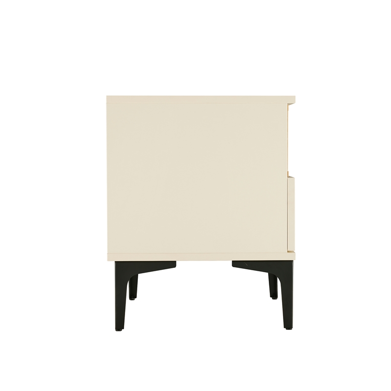 Amara Nightstand in Cream and Natural Oak made from Engineered Wood