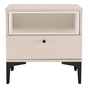 Amara Nightstand in Pale Rose and White made from Engineered Wood