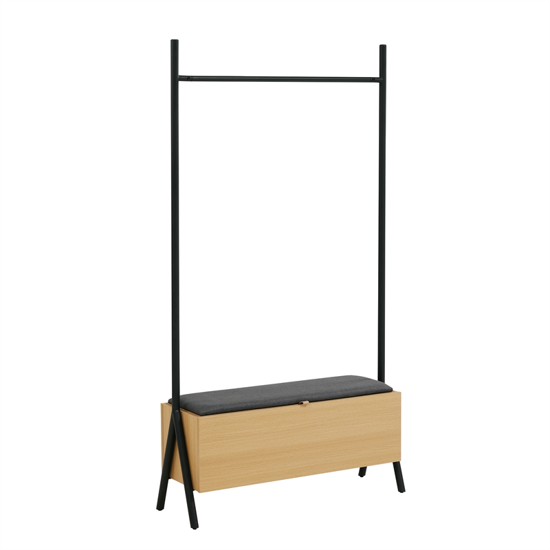 Paloma Open Hanging Closet in Natural Oak made from Engineered Wood