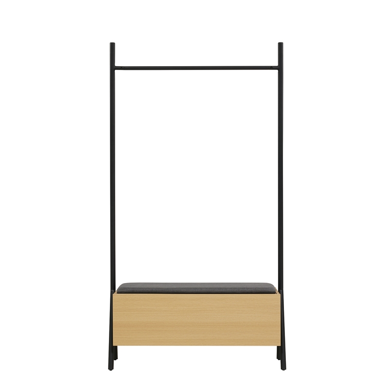 Paloma Open Hanging Closet in Natural Oak made from Engineered Wood