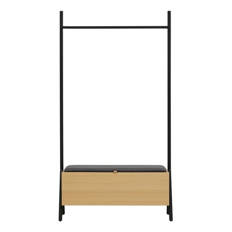 Paloma Open Hanging Closet in Natural Oak made from Engineered Wood