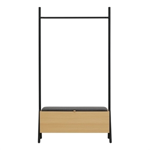 paloma open hanging closet in natural oak made from engineered wood