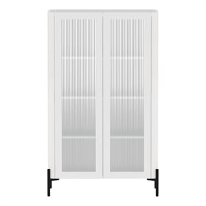 Abbey Decor Glass Cabinet in White made from Engineered Wood