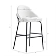 Gracie White and Black Leatherette Barstool with Steel Legs