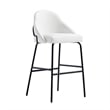Gracie White and Black Leatherette Barstool with Steel Legs