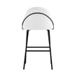 Gracie White and Black Leatherette Barstool with Steel Legs
