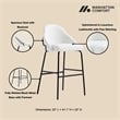 Gracie White and Black Leatherette Barstool with Steel Legs - Set of 2