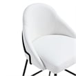 Gracie White and Black Leatherette Barstool with Steel Legs - Set of 2