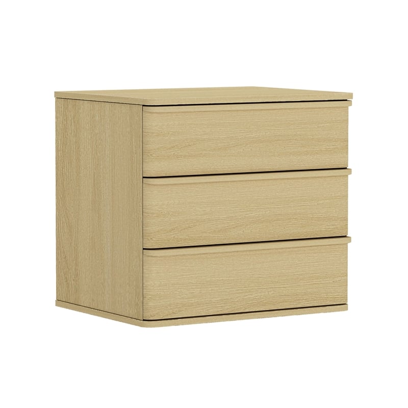 Molly Modern Nightstand with 3 Drawers in Natural Oak