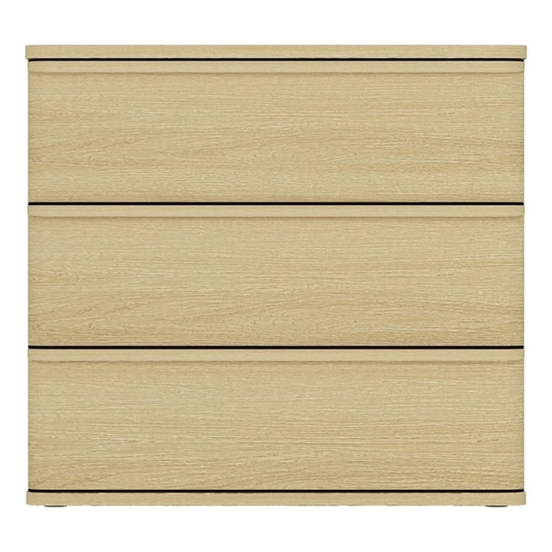 Molly Modern Nightstand with 3 Drawers in Natural Oak