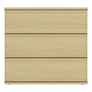 Molly Modern Nightstand with 3 Drawers in Natural Oak