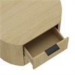 Olivia Modern Nightstand with 2 Drawers in Natural Oak and Black