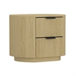 Olivia Modern Nightstand with 2 Drawers in Natural Oak and Black