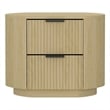 Olivia Modern Nightstand with 2 Drawers in Natural Oak and Black