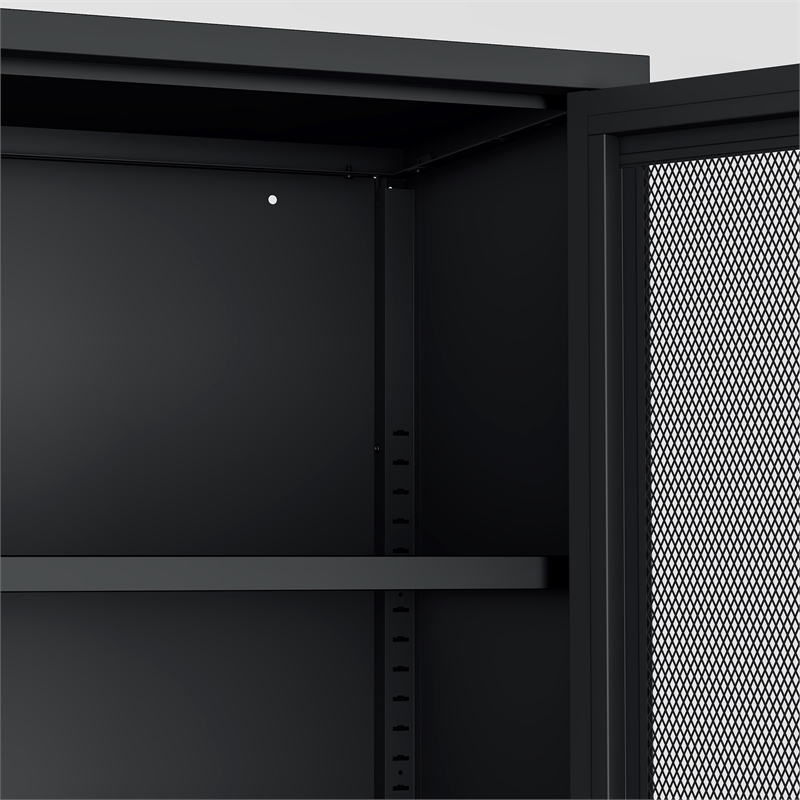 Amelia Modern 31.5 Accent Cabinet with 3 Adjustable Shelves in Black