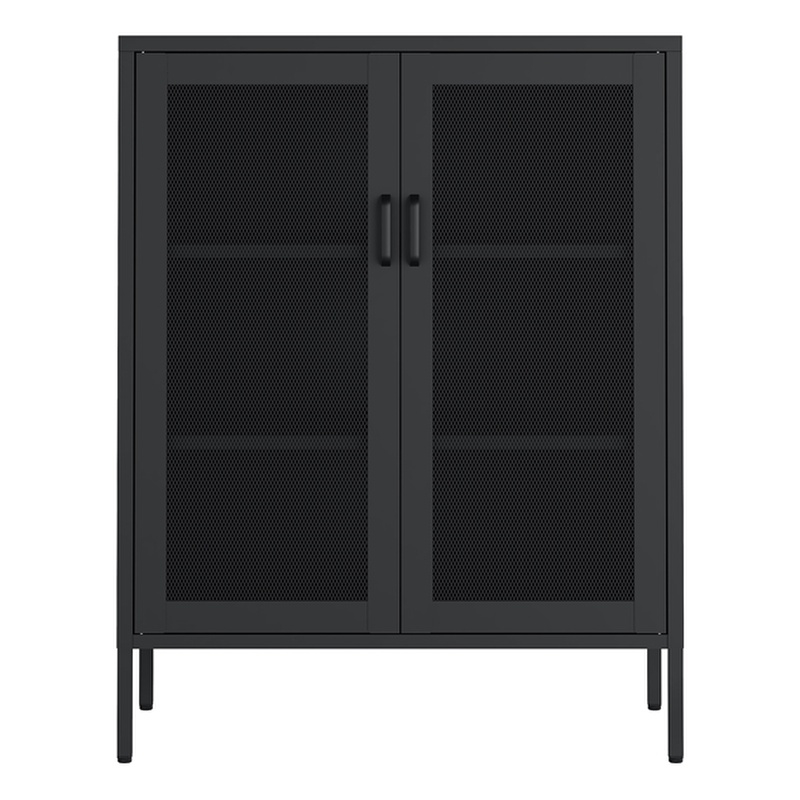 Amelia Modern 31.5 Accent Cabinet with 3 Adjustable Shelves in Black