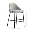 Gracie Stone and Black Leatherette Counter Stool  with Steel Legs - Set of 3