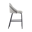 Gracie Stone and Black Leatherette Counter Stool  with Steel Legs - Set of 3